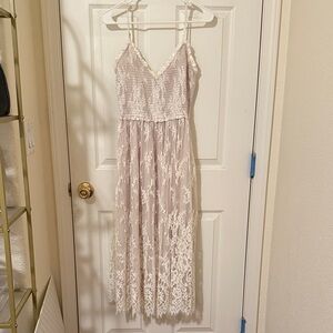 Aritzia Elegant Lace Trimmed Dress